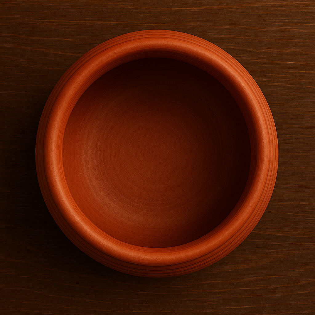 Clay Mall Kerala 3L Red Clay Cooking Pot | Traditional Earthen Handi/Kadai/Mitti Handi | Natural Clay Matka for Curry, Curd Setting & Churning | 3 Liter