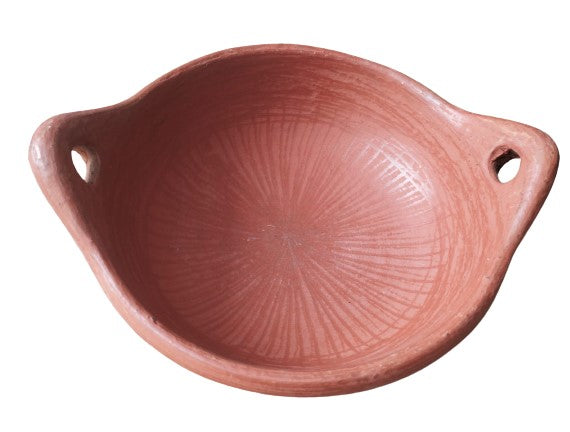 Clay Mall Kerala Clay/Mud/Earthen Made Kadai/Cheenachatti for Traditional Cooking (Red)
