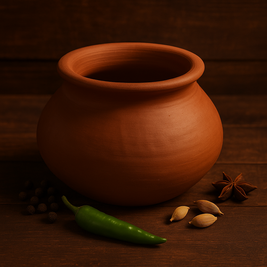 Clay Mall Kerala 3L Traditional Clay Pot – Handcrafted Kalam/Matka/Handi for Authentic Tamil Cooking, Pongal Preparation & Curd Churning. Ideal for Traditional South Indian Dishes.