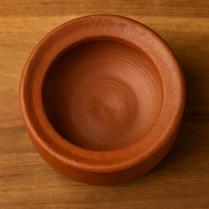 Clay Mall Kerala | 1000 ml Premium Red Terracotta Biryani Handi With Lid – Traditional Mitti Pot For Cooking on Gas & Open Flame | Small Earthenware Handi, 1 Liter, Natural Clay Cookware (1000 ML)