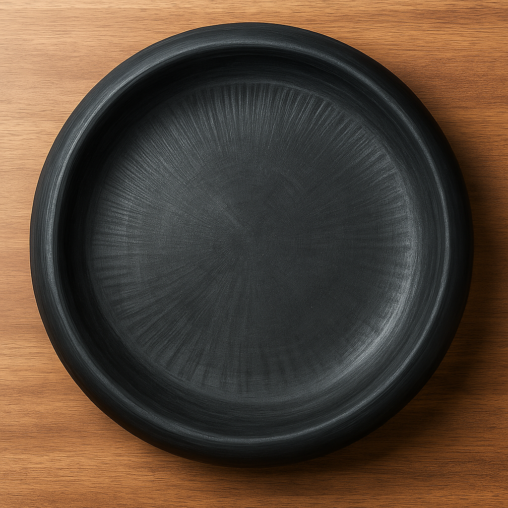 CLAY MALL KERALA 10 inch Appachatti Deep Burned Clay Tawa/pan/appachatti for Cooking Appam, Chapati, Roast, and Serving