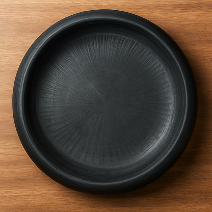 CLAY MALL KERALA 10 inch Appachatti Deep Burned Clay Tawa/pan/appachatti for Cooking Appam, Chapati, Roast, and Serving