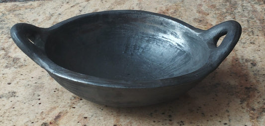 Clay Mall Kerala Clay/Mud/Earthen Made Kadai/Cheenachatti for Cooking (Black)